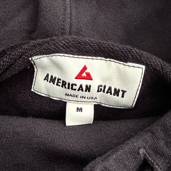 AMERICAN GIANT Womens Hoodie Dress Medium Black Pockets French Terry Sporty 90s - Picture 3 of 8